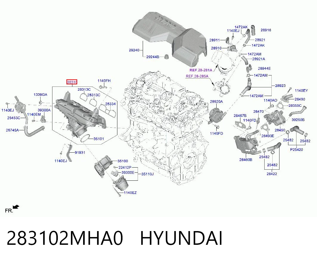 283102MHA0 Hyundai/Kia Колектор впускний