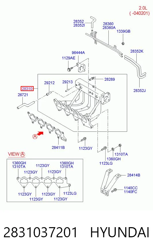 2831037201 Hyundai/Kia Колектор впускний