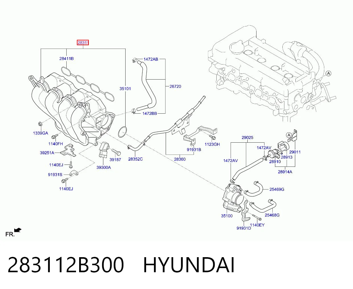 Купити 283112B305 Chrysler Впускний колектор