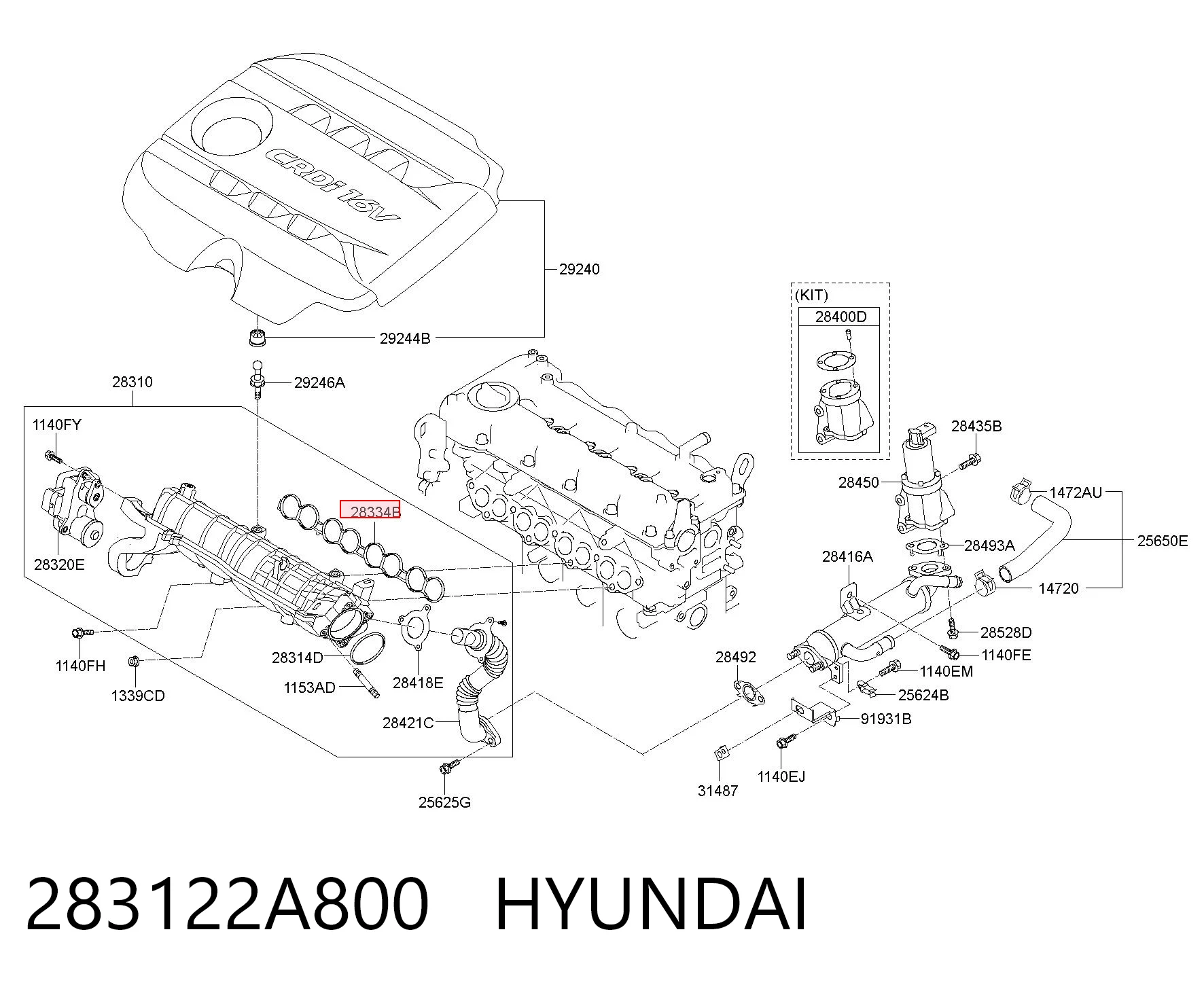 283122A800 NIPPON MOTORS Прокладка впускного колектора