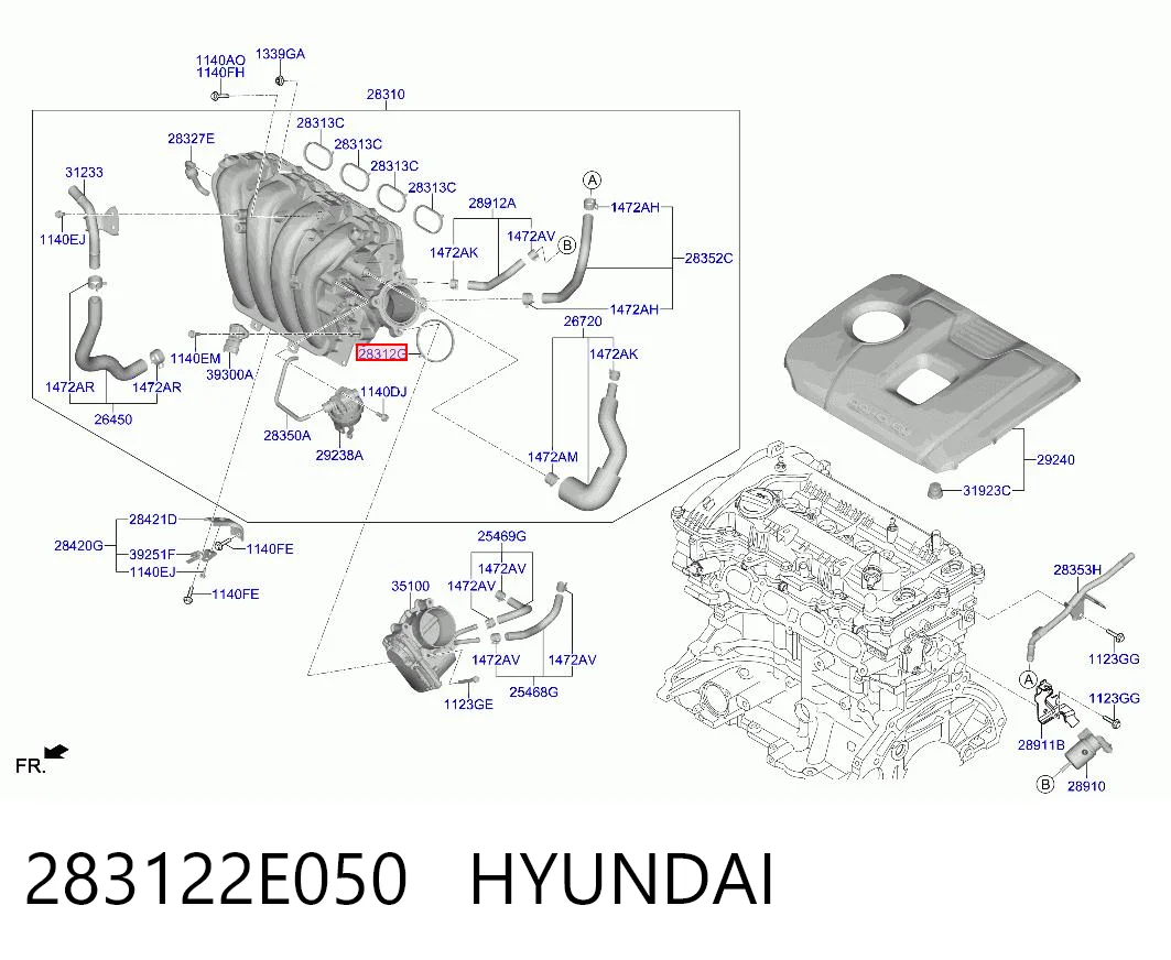 283122E050 Hyundai/Kia Прокладка дросельної заслінки