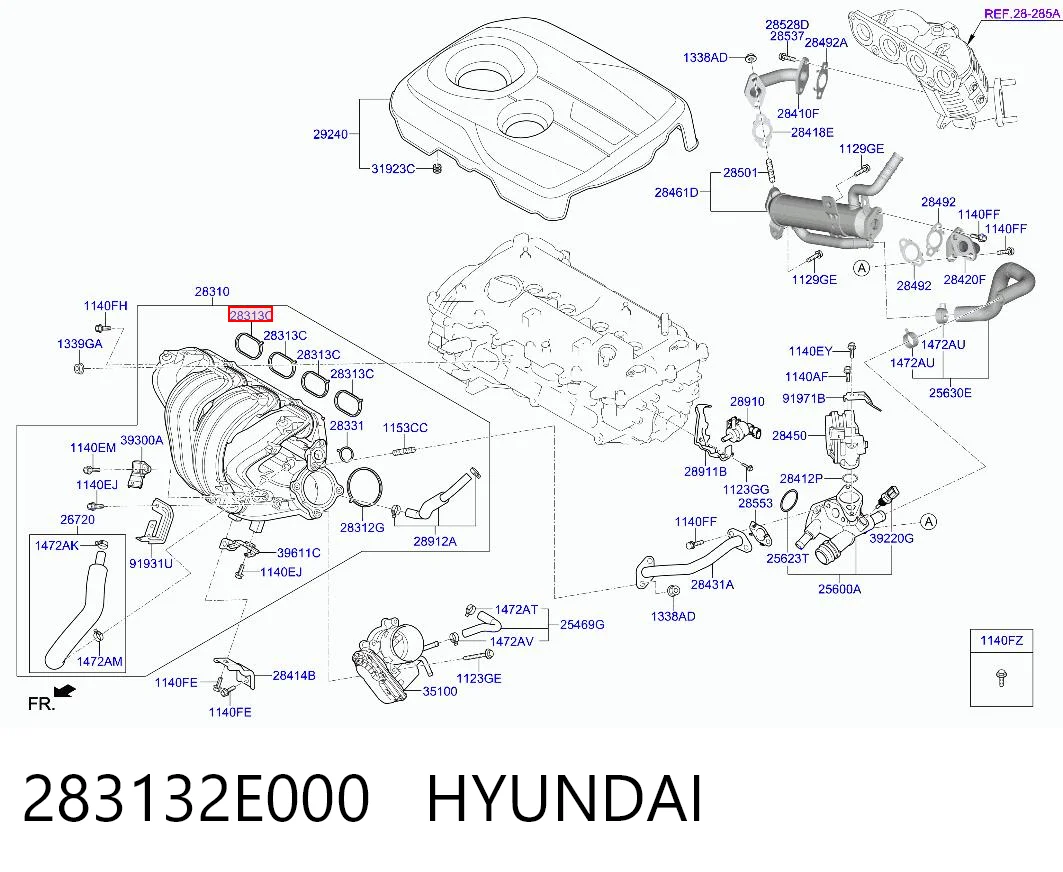 283132E000 Hyundai/Kia Прокладка впускного колектора