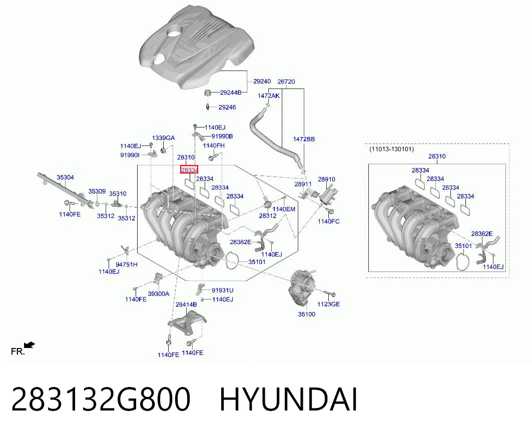 283132G800 Hyundai/Kia Прокладка впускного колектора