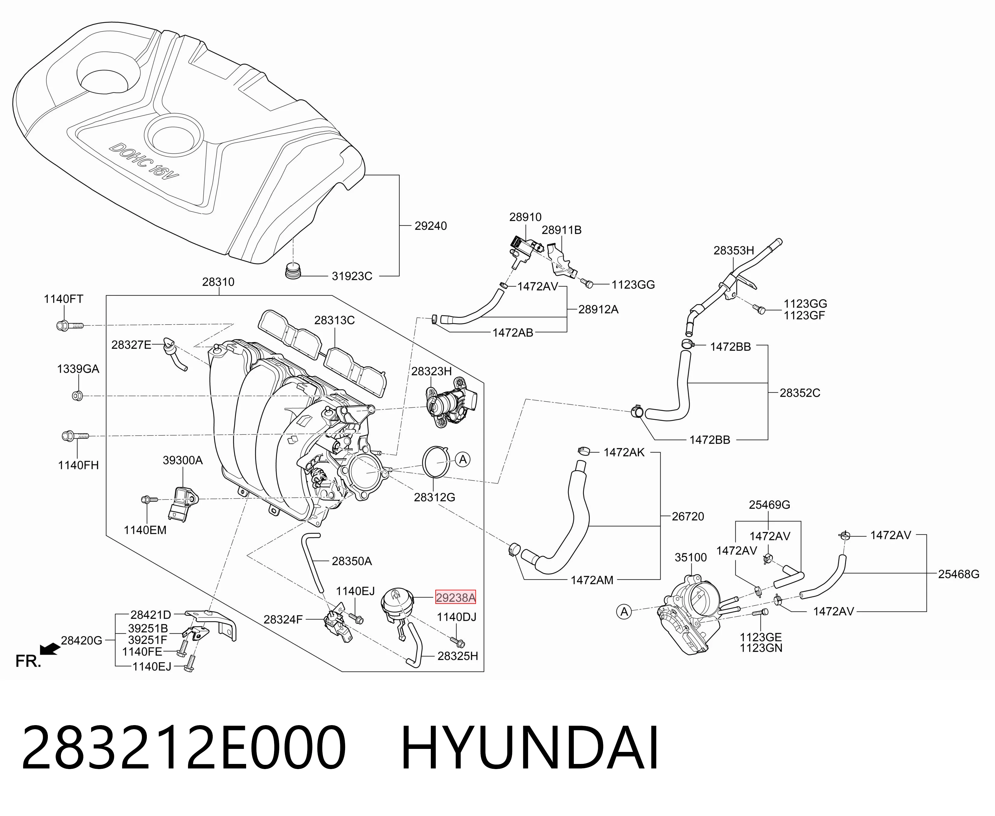 283212E000 Hyundai/Kia Клапан управління заслінкою впускного колектора