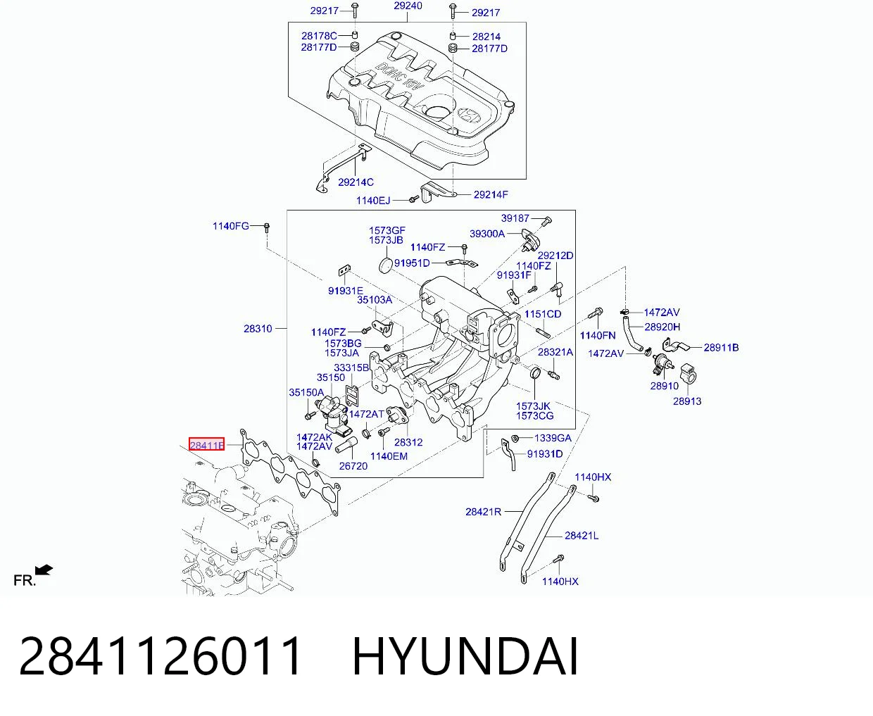 Купити Прокладка впускного колектора Hyundai Accent III MC