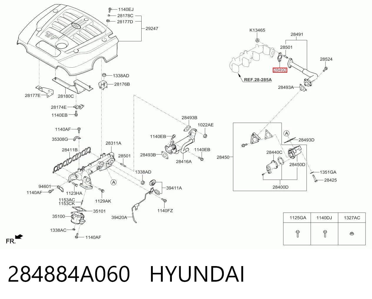 P1ZA045M Parts-Mall Прокладка холодильника EGR системи рециркуляції газів