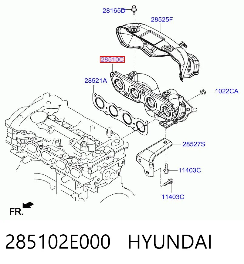 285102E000 Hyundai/Kia Каталітичний нейтралізатор відпрацьованих газів