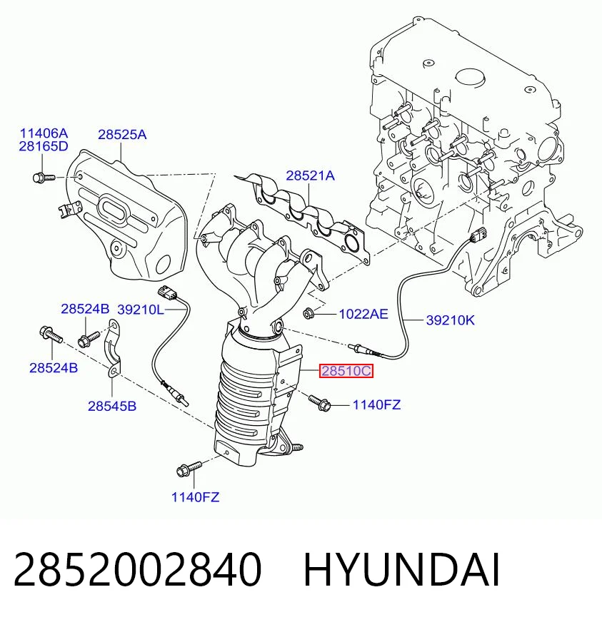 Каталітичний нейтралізатор відпрацьованих газів на Hyundai Getz  
