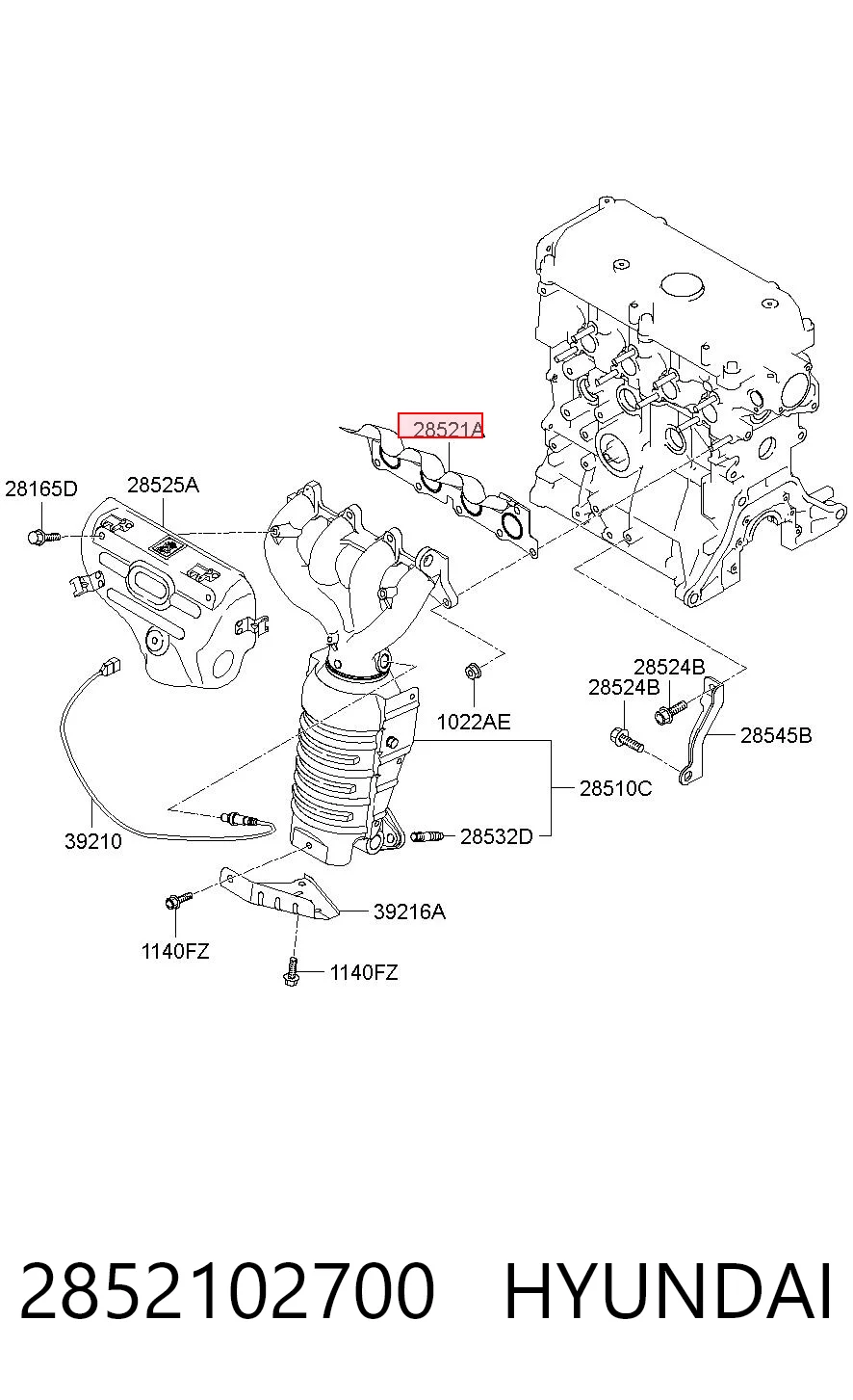 2852102700 Chrysler Прокладка випускного колектора