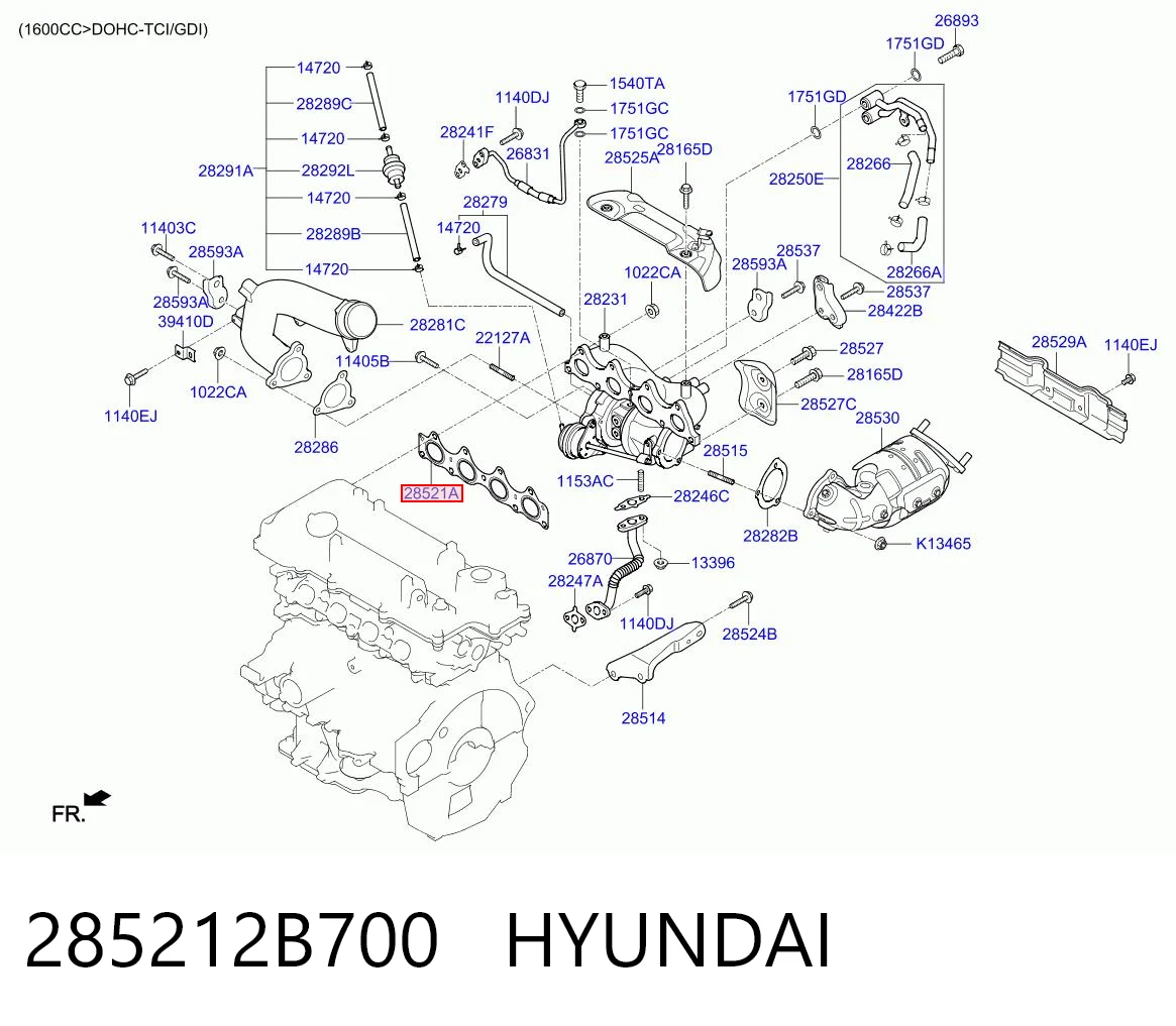 285212B700 Hyundai/Kia Прокладка випускного колектора