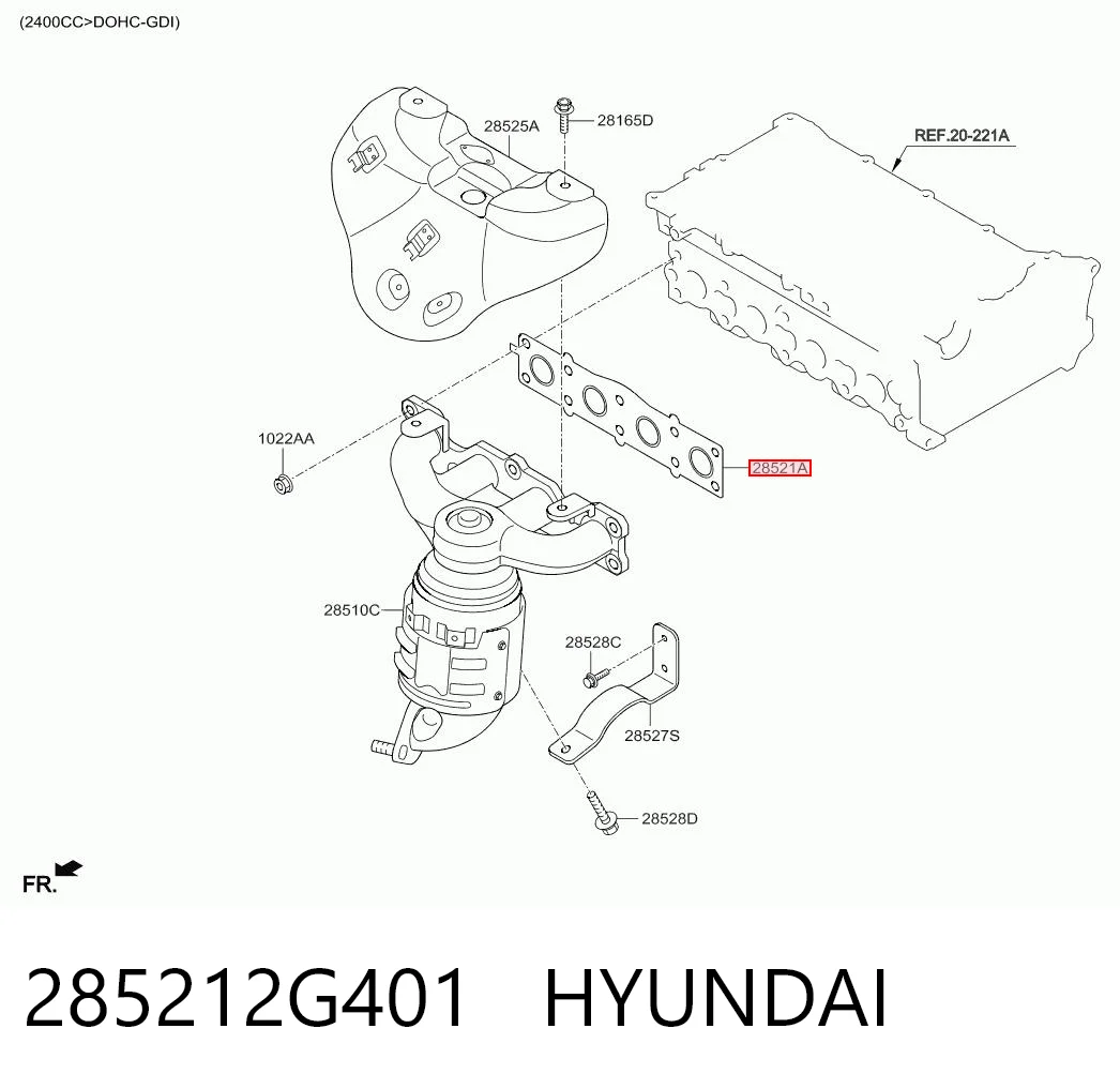 285212G401 Hyundai/Kia Прокладка випускного колектора