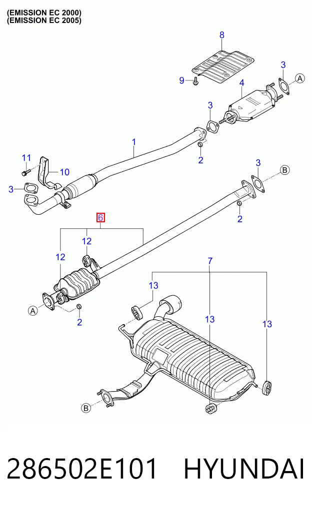 Газопроводи (колектор випускний) Hyundai Tucson I позашляховик (JM) (2004 - 2010) ціна, від 49.63 USD