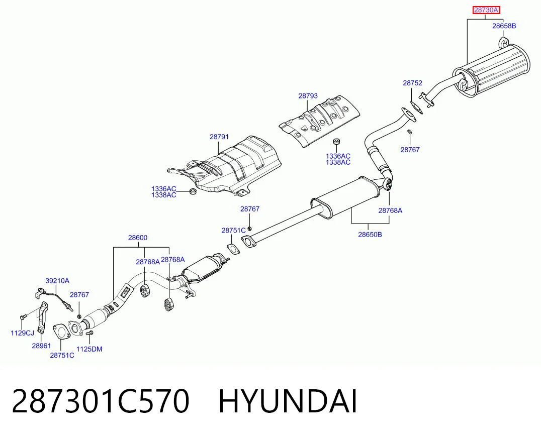 Глушник, задня частина на Hyundai Getz  