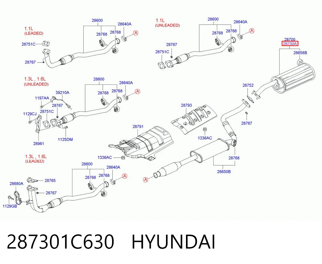 Вихлоп Hyundai Getz хетчбек (TB) (2002 - 2011) ціна, від 57.00 USD