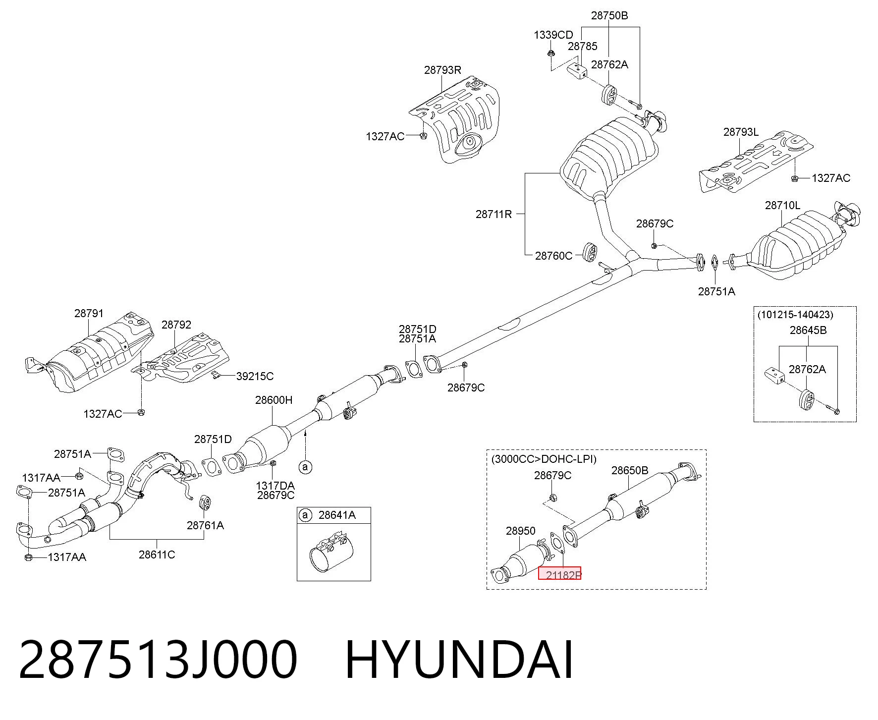 287513J000 Hyundai/Kia Прокладка штанів