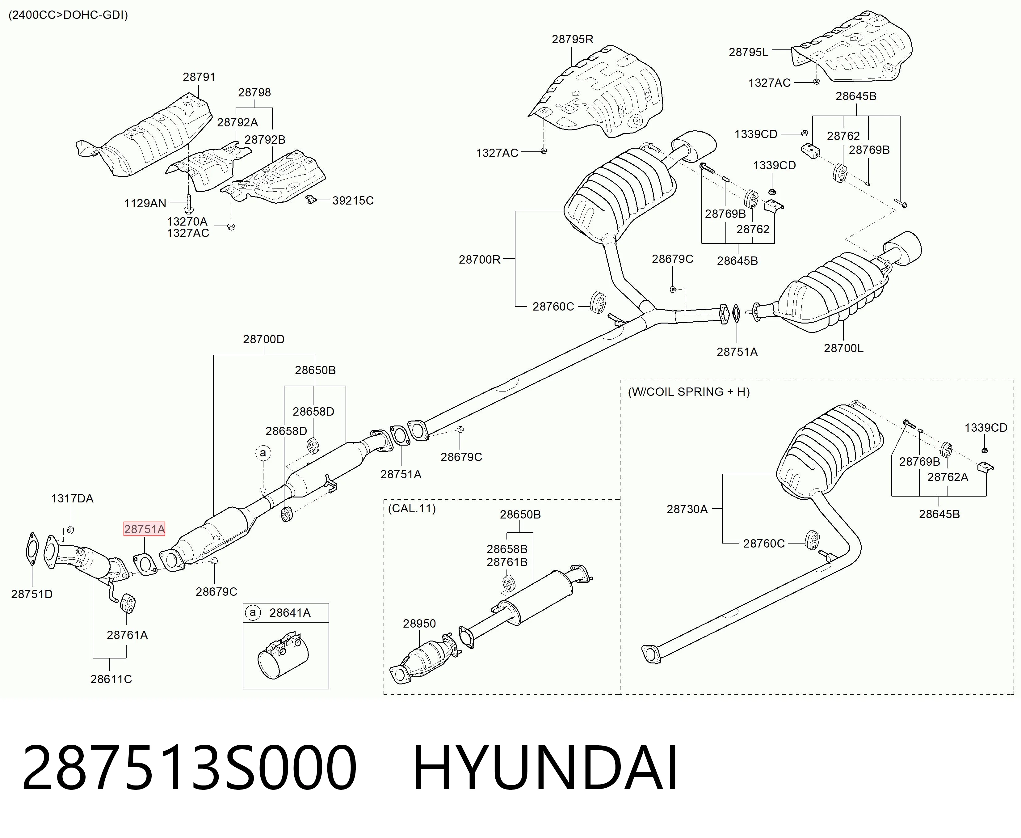 Прокладка глушника 287511R000 Chrysler
