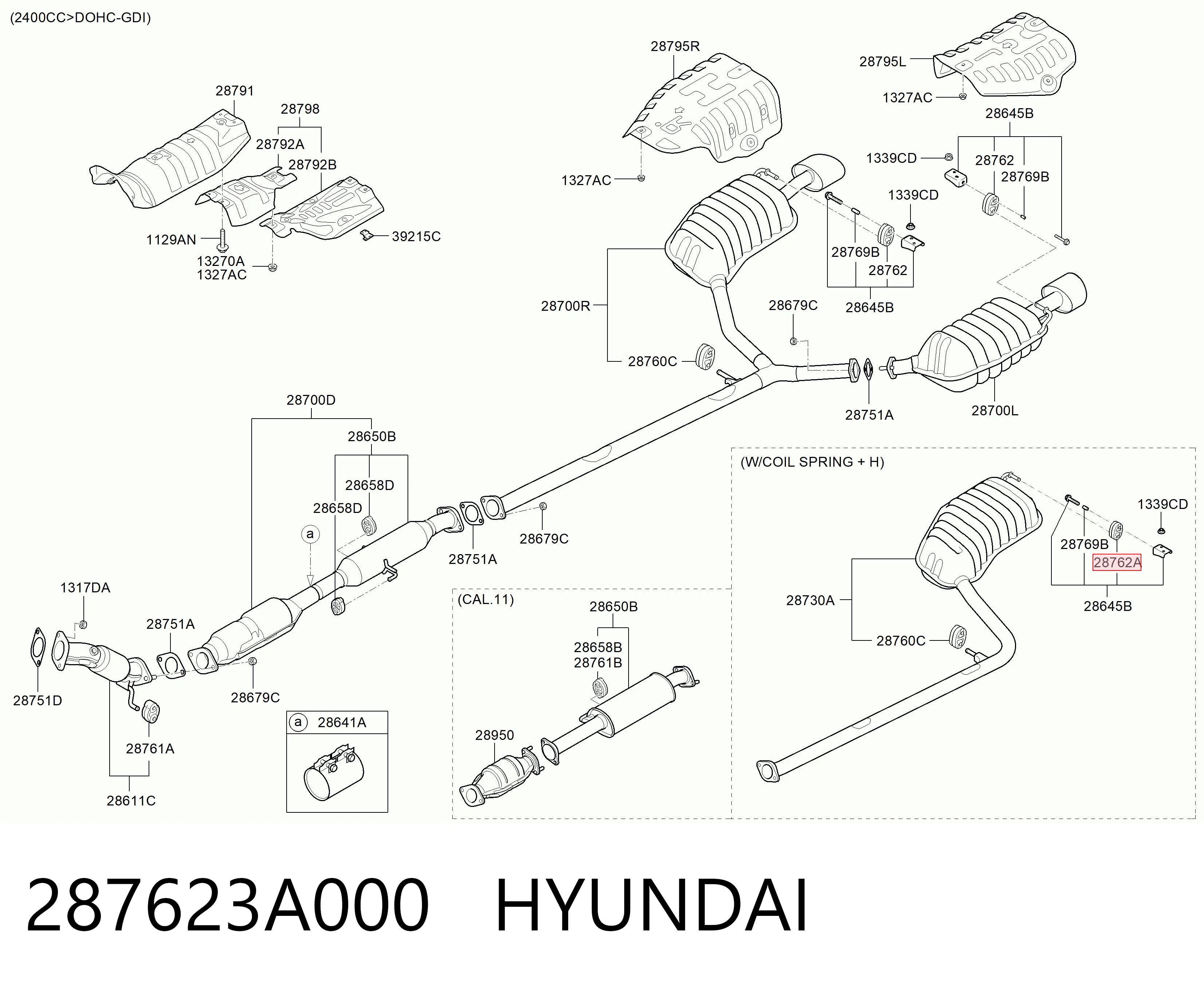 Кронштейн кріплення глушника на Hyundai Sonata V NF