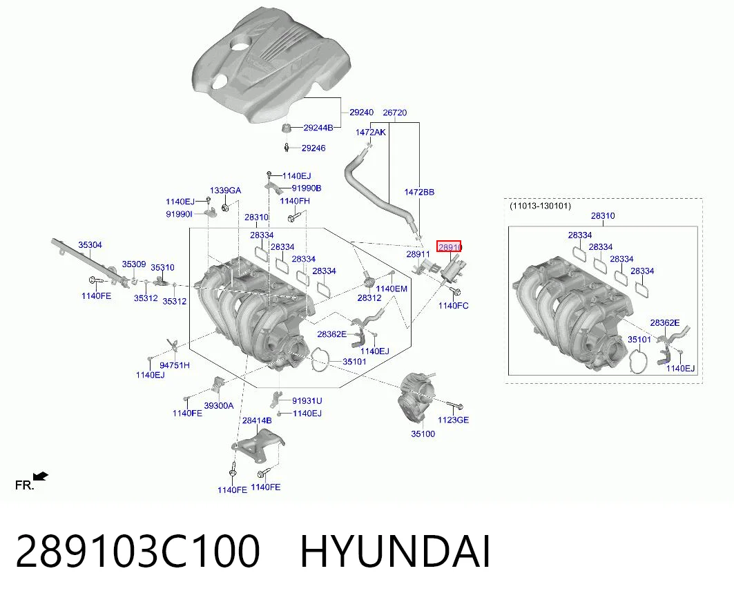 289103C100 Hyundai/Kia Клапан вентиляції газів паливного бака