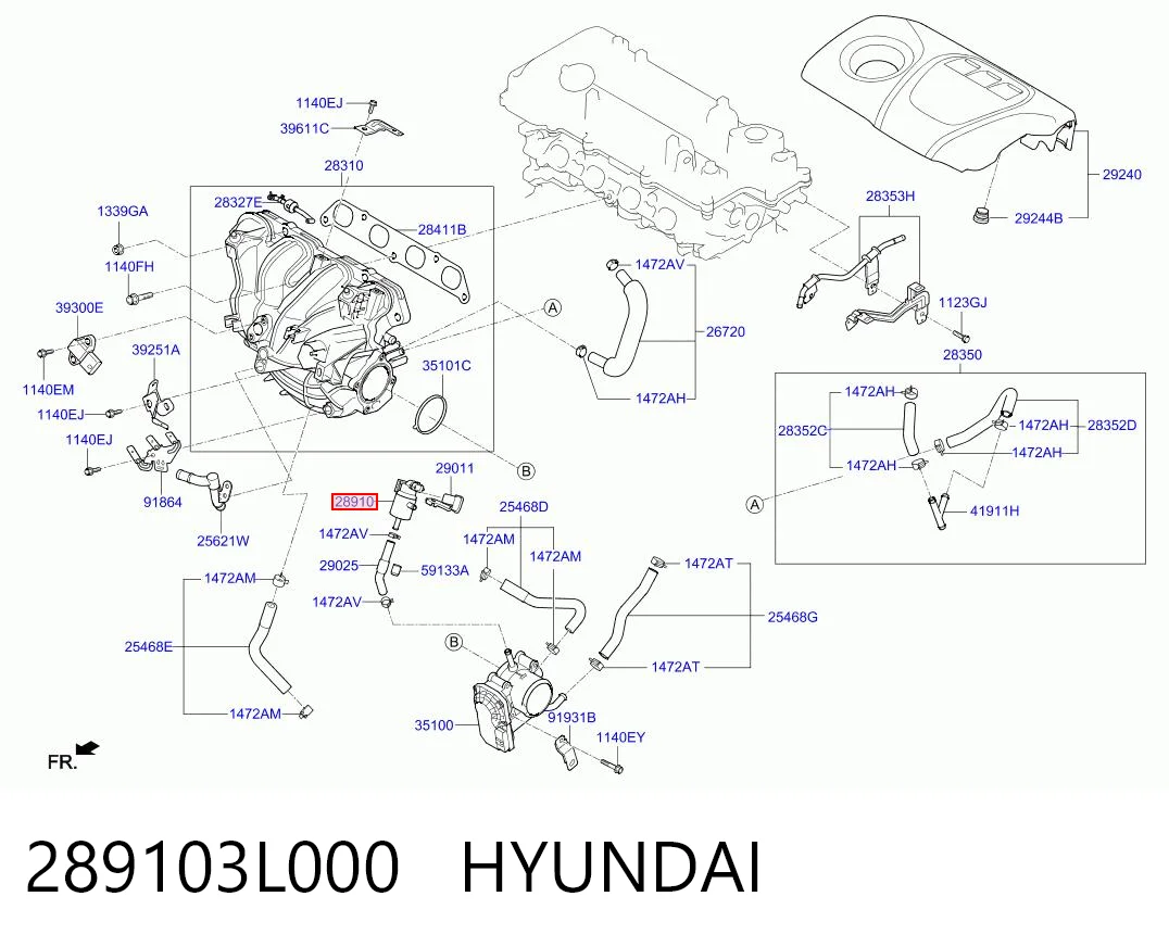 289103L000 Hyundai/Kia Клапан вентиляції газів паливного бака