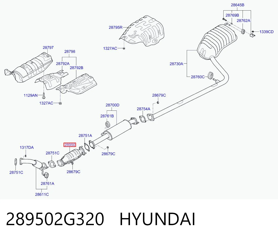 289502G320 Hyundai/Kia Каталітичний нейтралізатор відпрацьованих газів