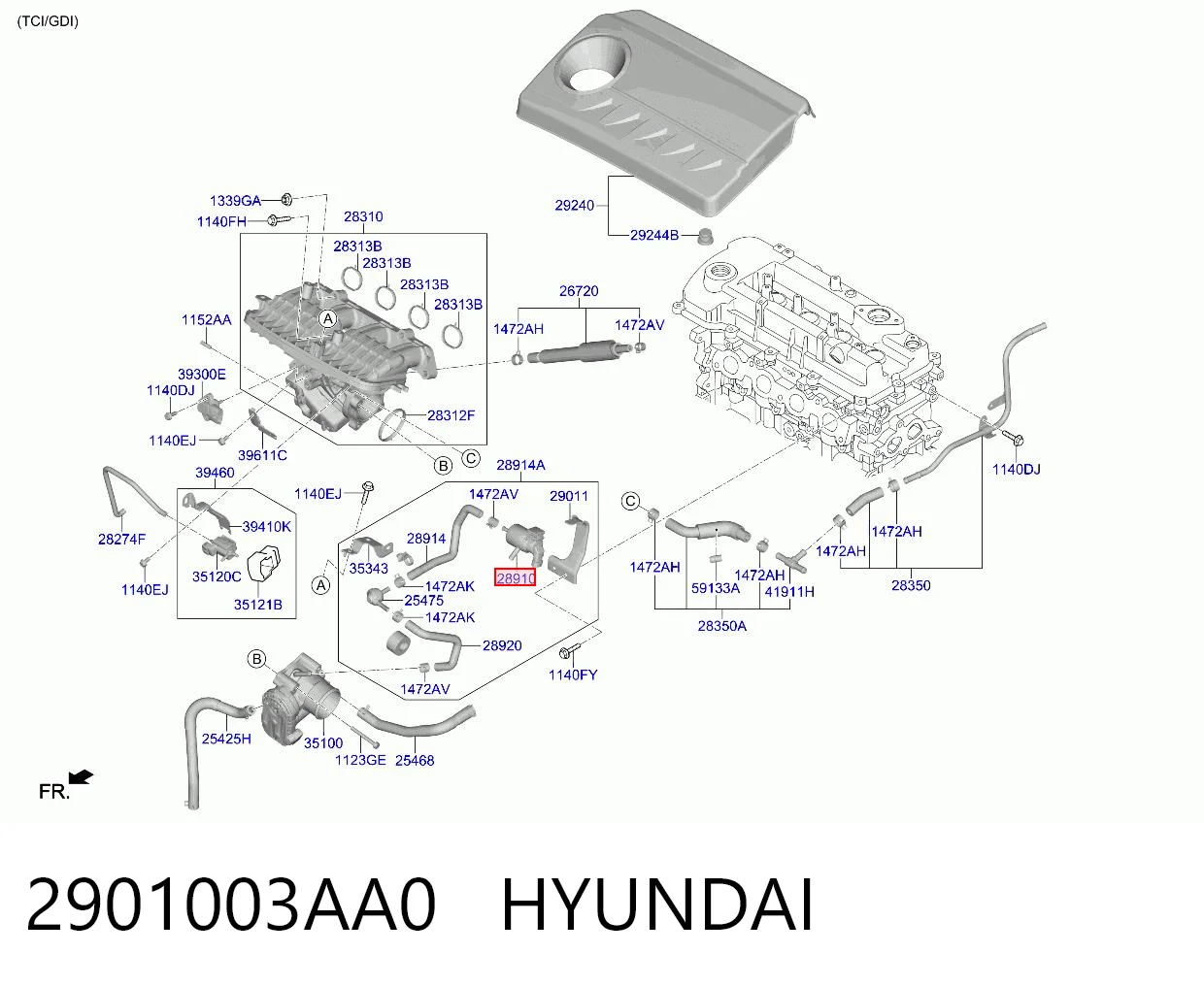 2901003AA0 Hyundai/Kia Клапан вентиляції газів паливного бака
