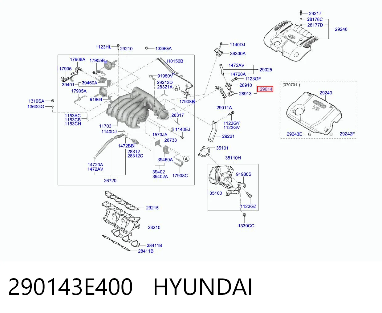 290143E400 Hyundai/Kia Клапан перетворювач тиску наддуву (соленоїд)
