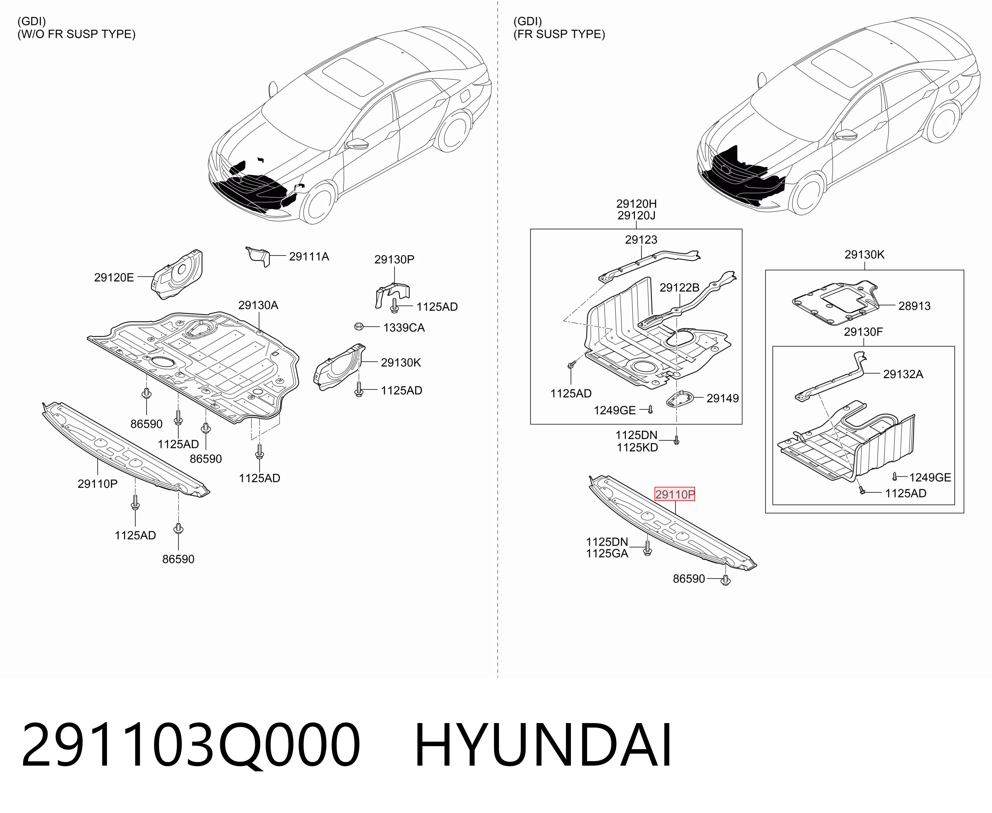 Захист піддона двигуна на Hyundai Sonata VI YF