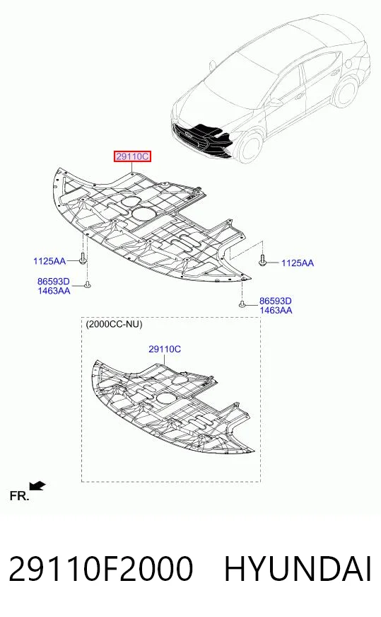 29110F2000 Hyundai/Kia Захист піддона двигуна