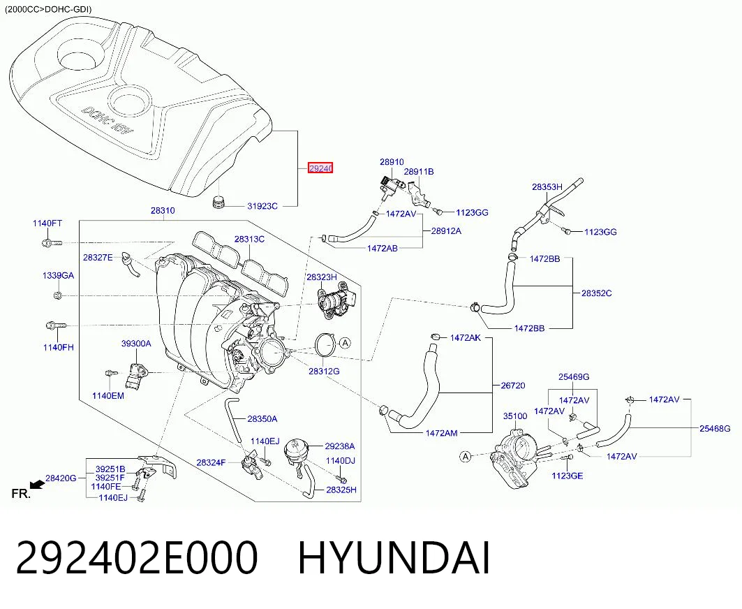 292402E000 Hyundai/Kia Екран двигуна