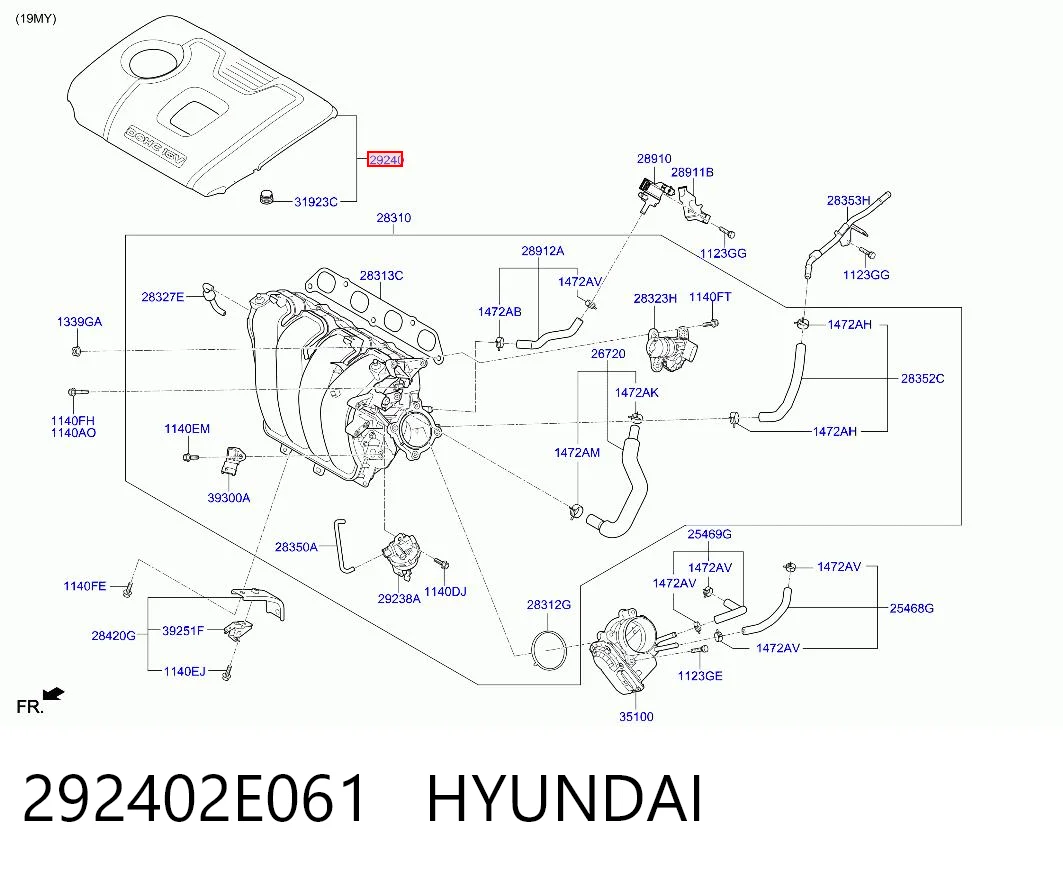 292402E061 Hyundai/Kia Екран двигуна
