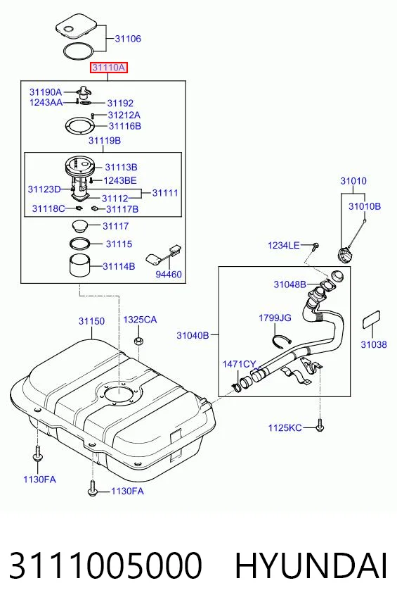 3111005000 Hyundai/Kia Електробензонасос