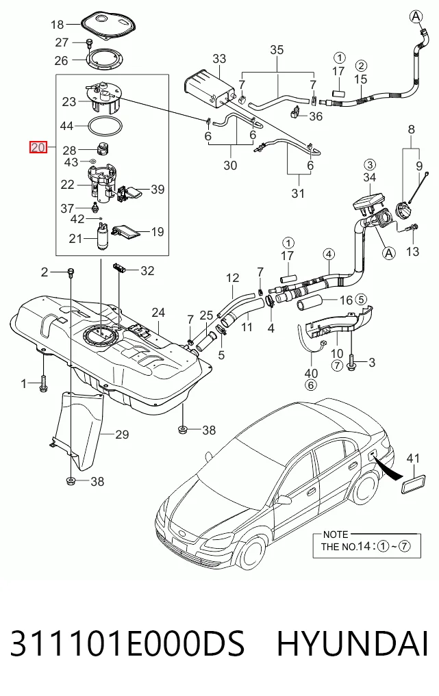 311101E000DS Hyundai/Kia Електробензонасос