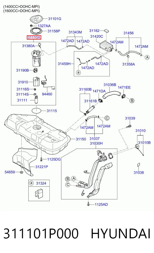311101P000 Hyundai/Kia Електробензонасос