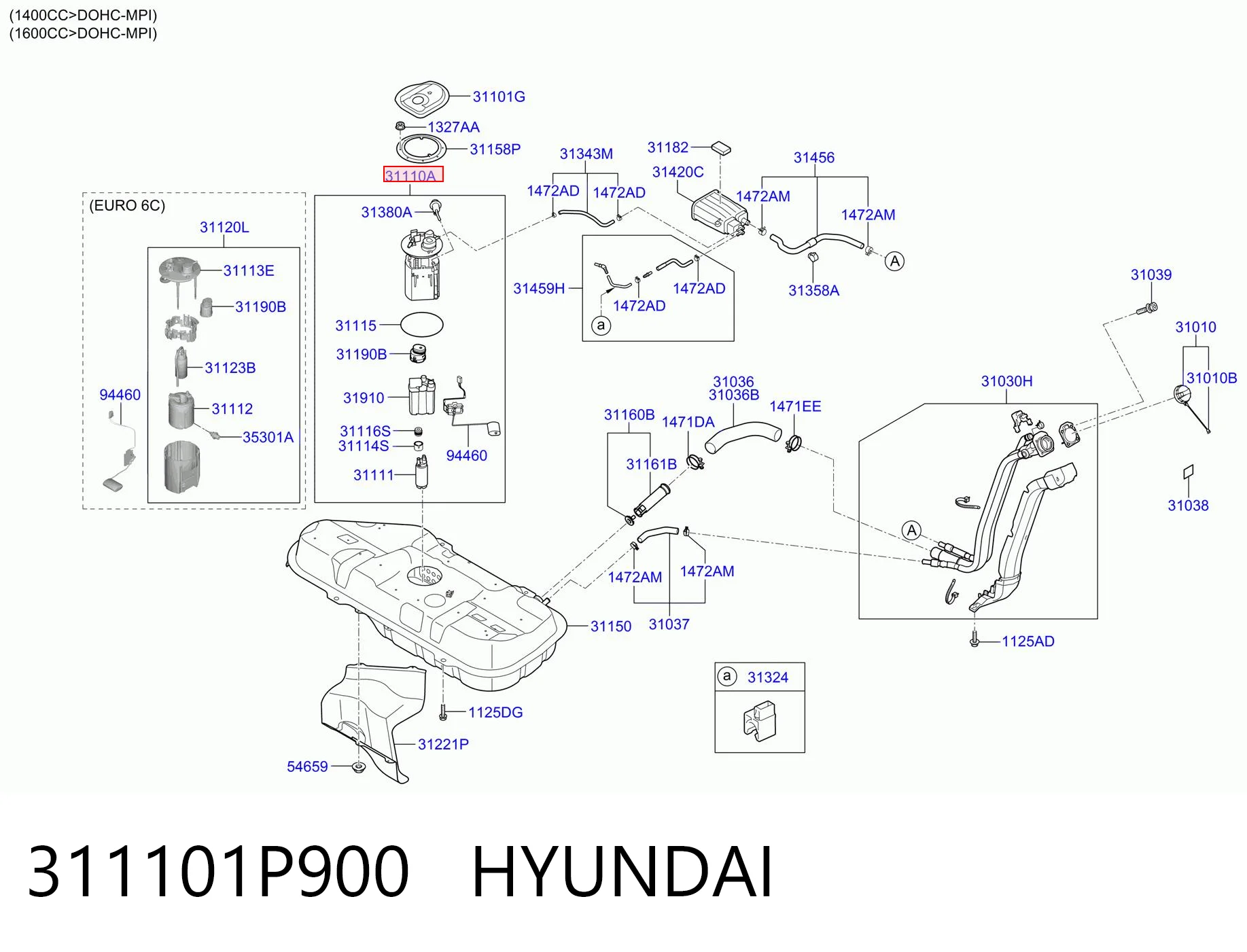 311101P900 Hyundai/Kia Електробензонасос