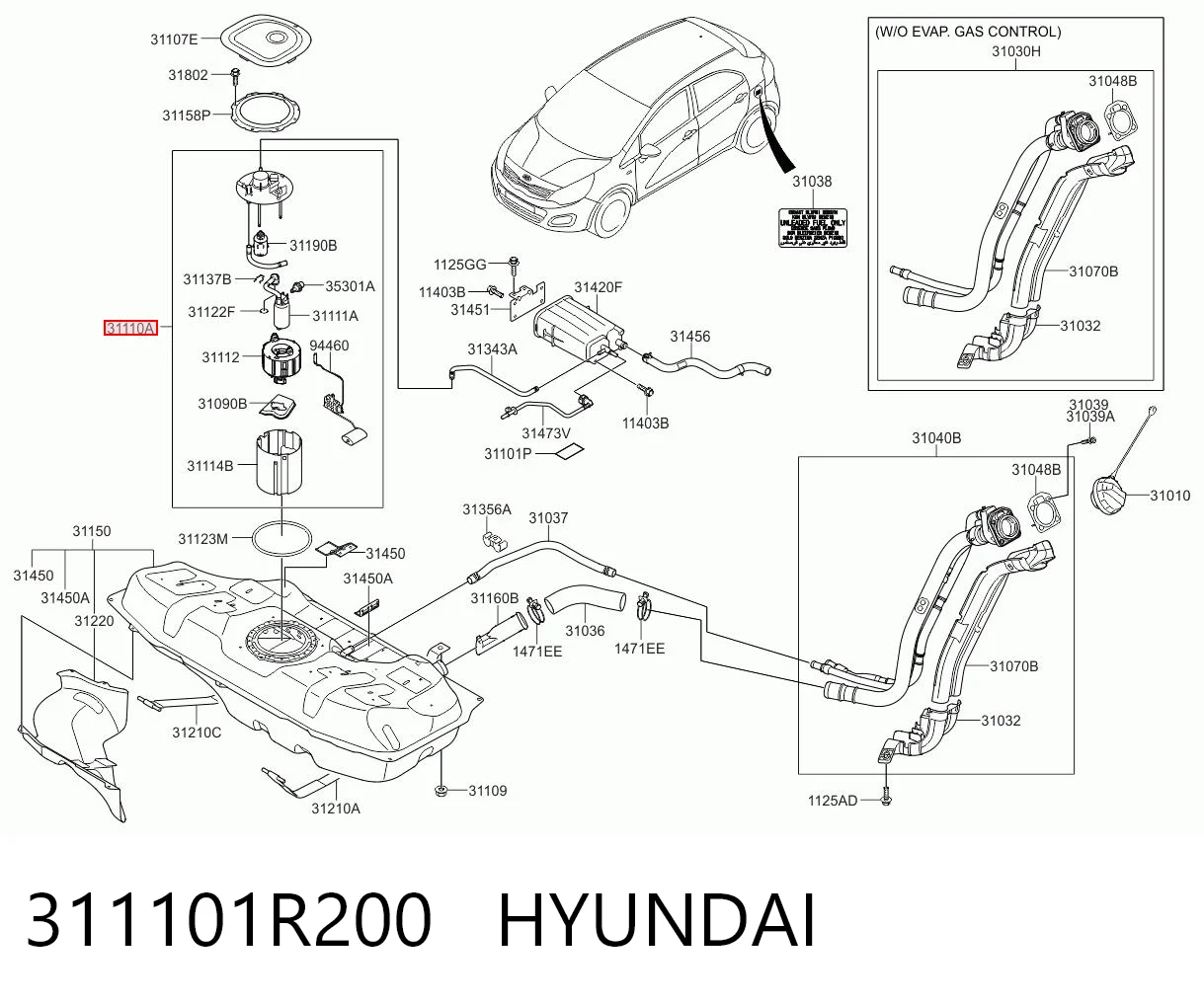 Модуль бензонасоса Hyundai Accent IV седан (RB) (2010 - 2014) ціна, від 76.02 USD