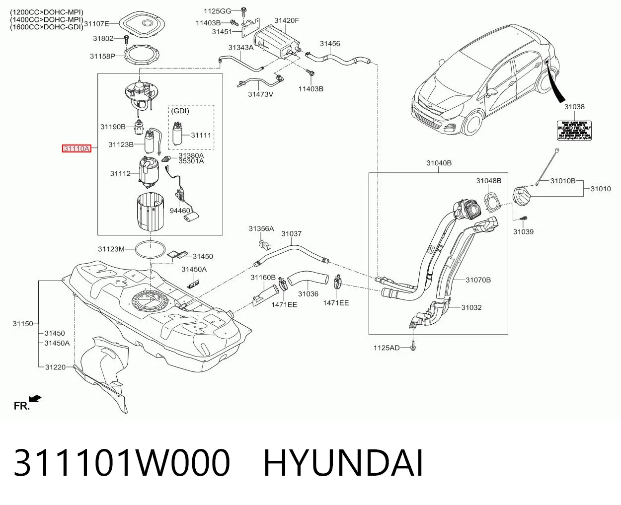 311101W000 Hyundai/Kia Електробензонасос