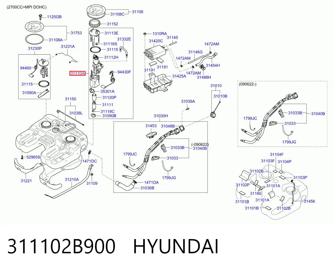 311102B900 Hyundai/Kia Електробензонасос