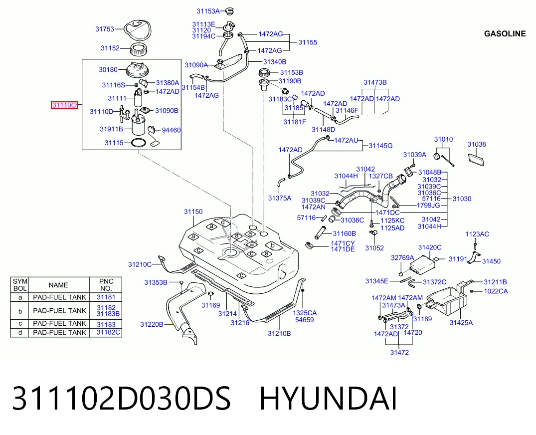 Електробензонасос на Hyundai Coupe II GK