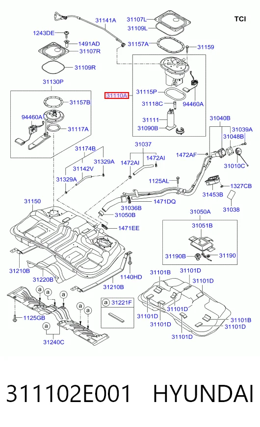 311102E001 Hyundai/Kia Електробензонасос