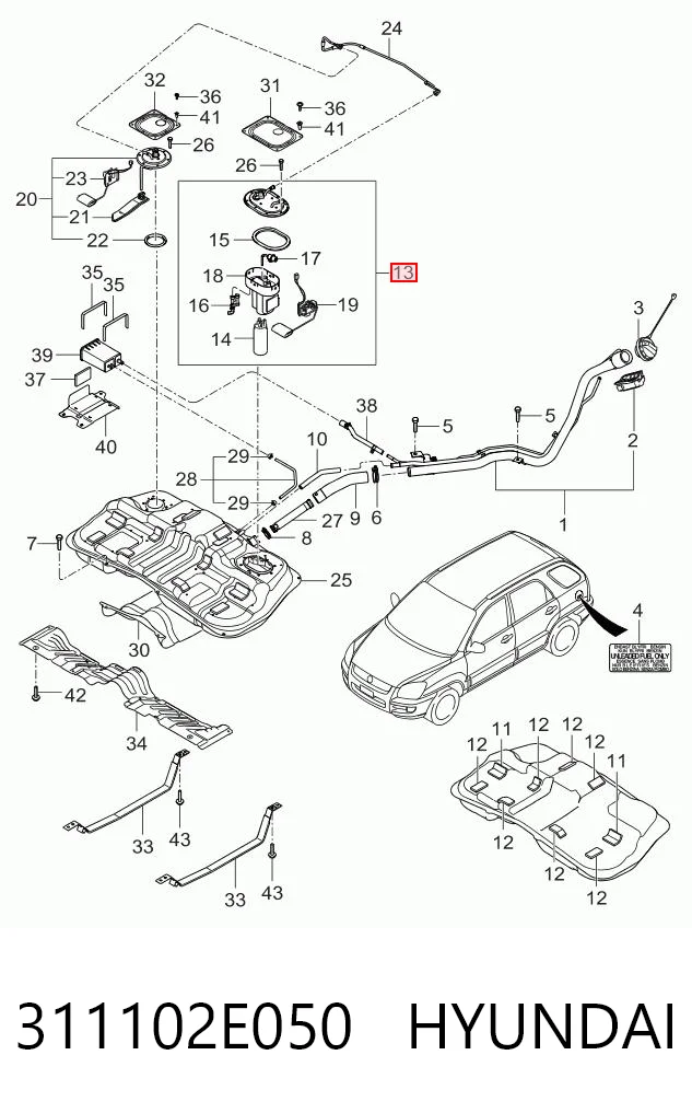 311102E050 Hyundai/Kia Електробензонасос