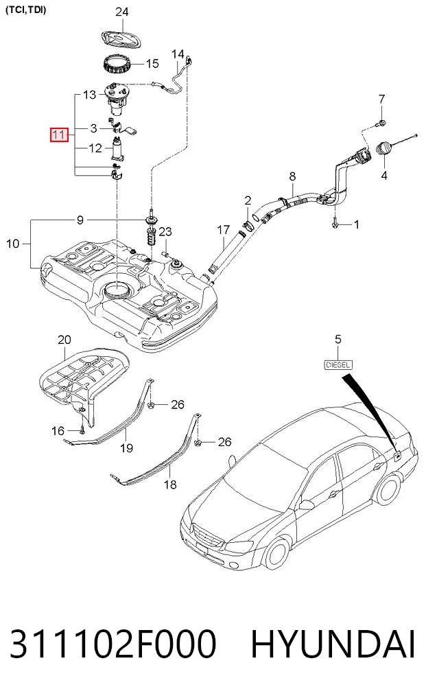 Модуль бензонасоса KIA Cerato I хетчбек (LD) (2004 - 2007) ціна, від 85.16 USD