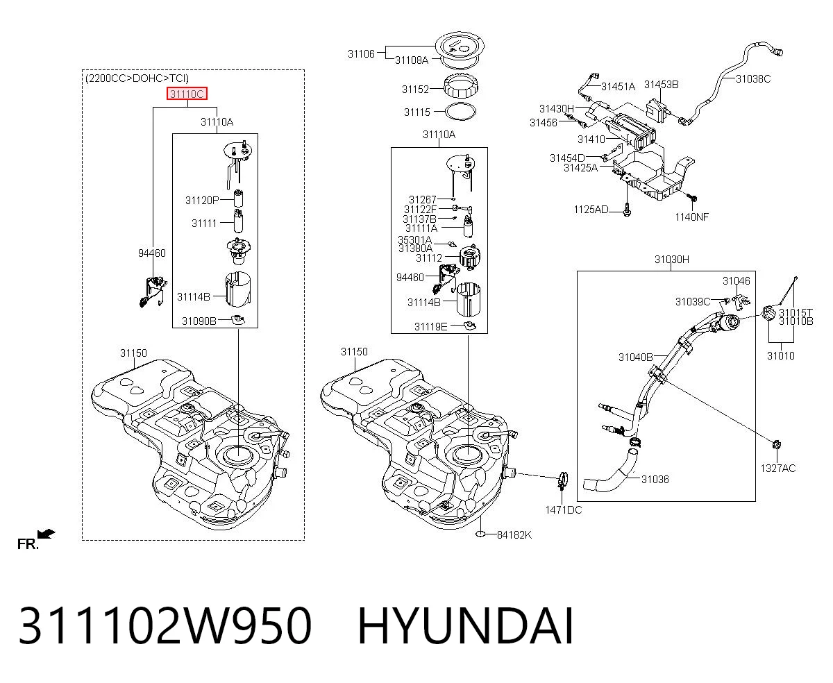 Електробензонасос на Hyundai Santa Fe III DM
