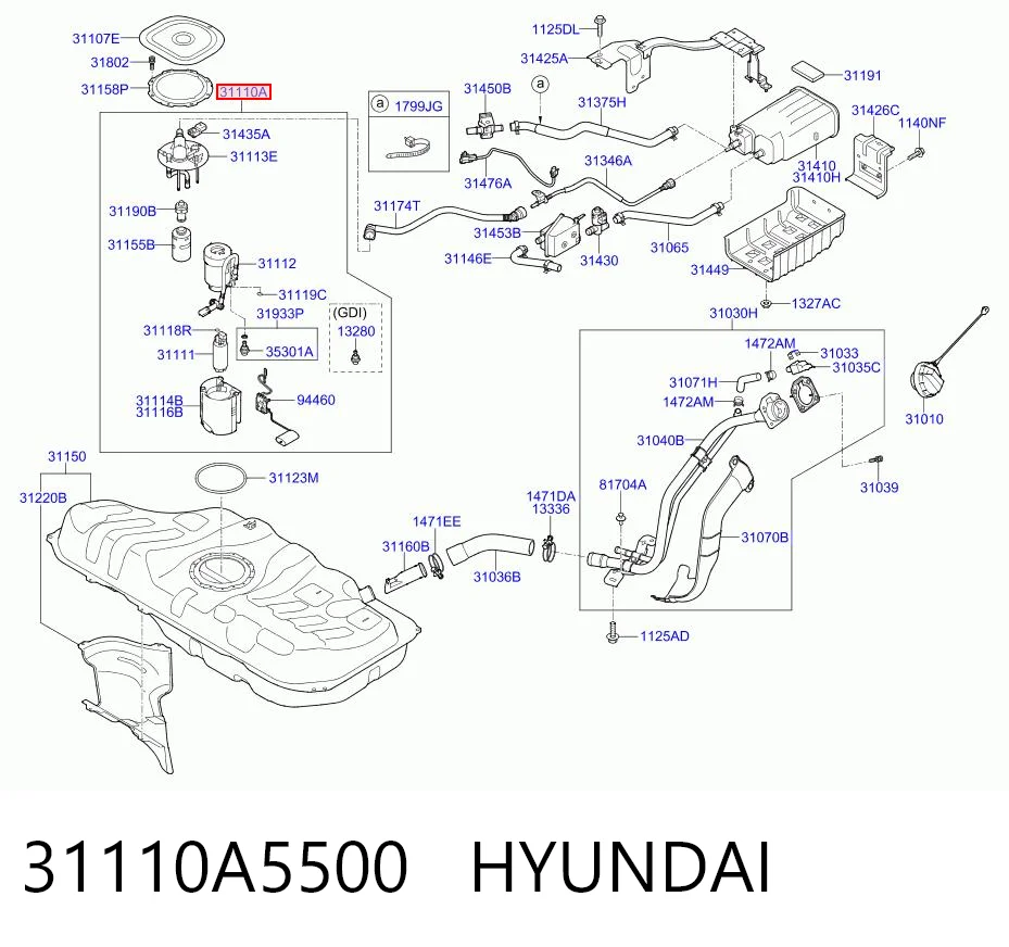 31110A5500 Hyundai/Kia Електробензонасос