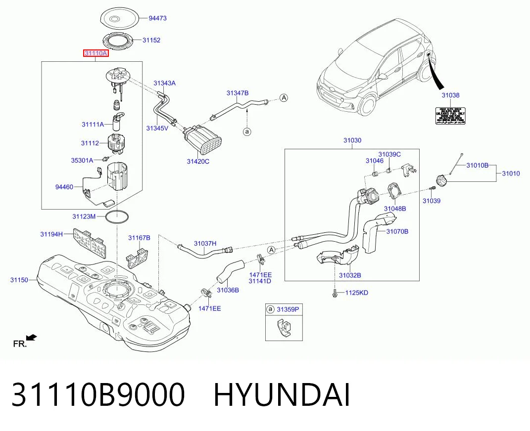 31110B9000 Hyundai/Kia Електробензонасос