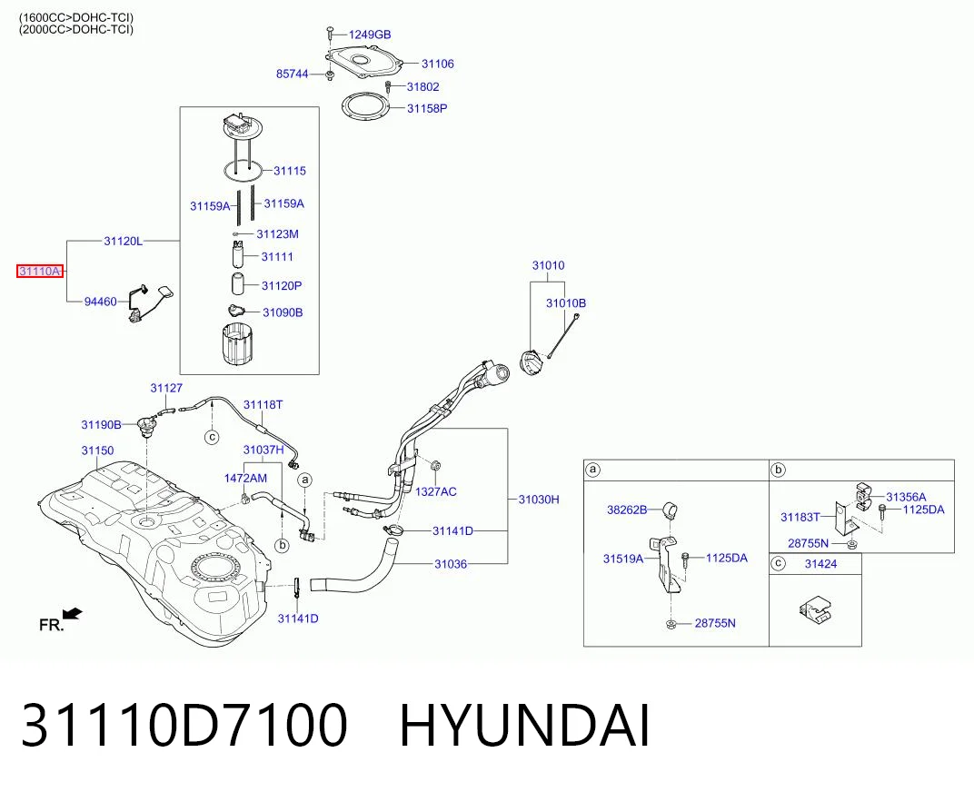 31110D7100 Hyundai/Kia Електробензонасос