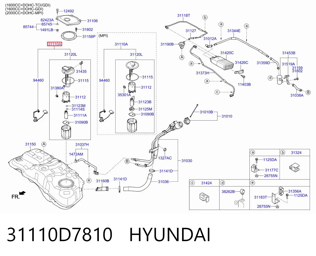 31110D7810 Hyundai/Kia Електробензонасос