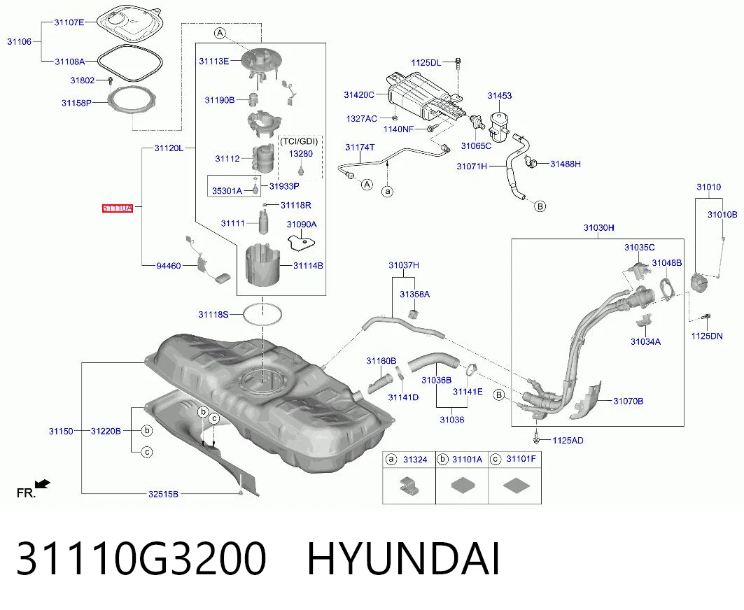 31110G3200 Hyundai/Kia Електробензонасос