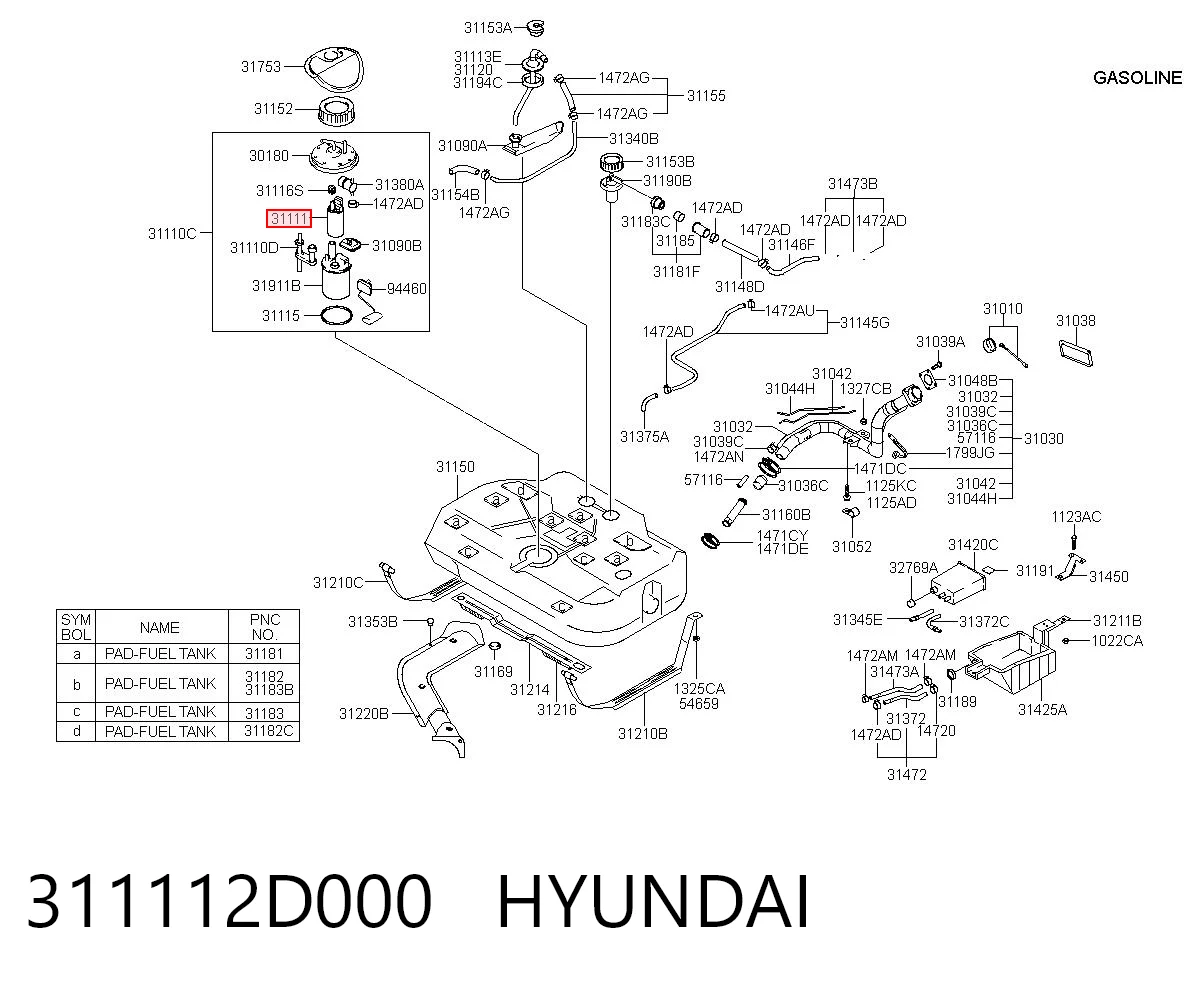 311112D000 Hyundai/Kia Елемент-турбінка паливного насоса