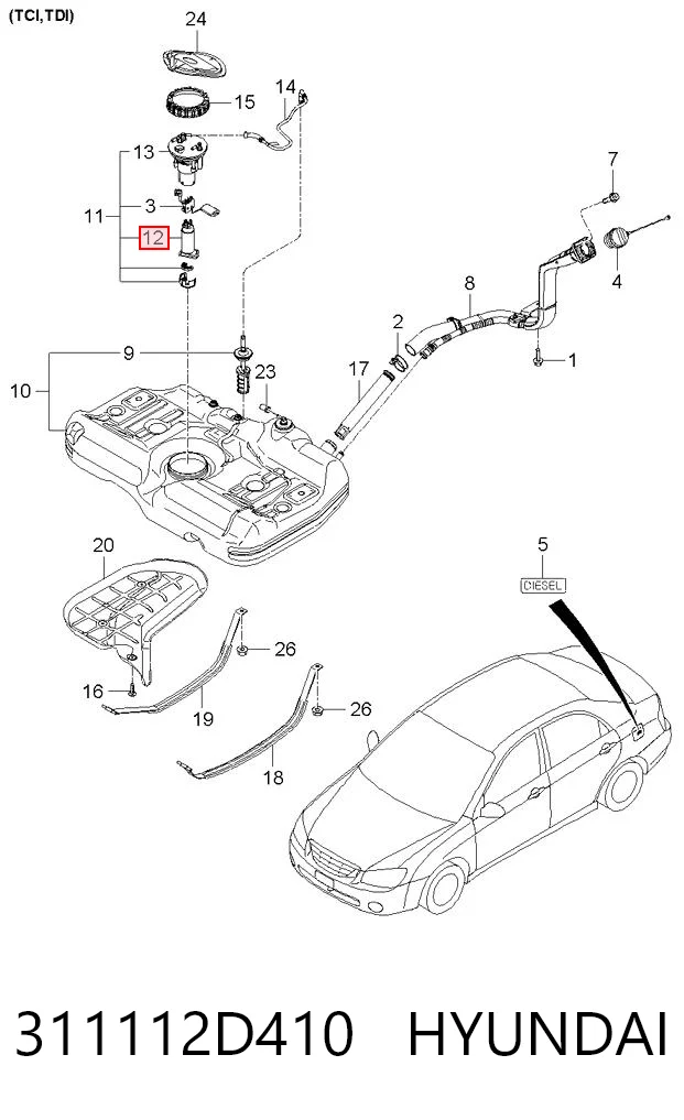 Паливний насос електричний, занурювальний Polcar MAM00081 ціна, від 24.29 USD