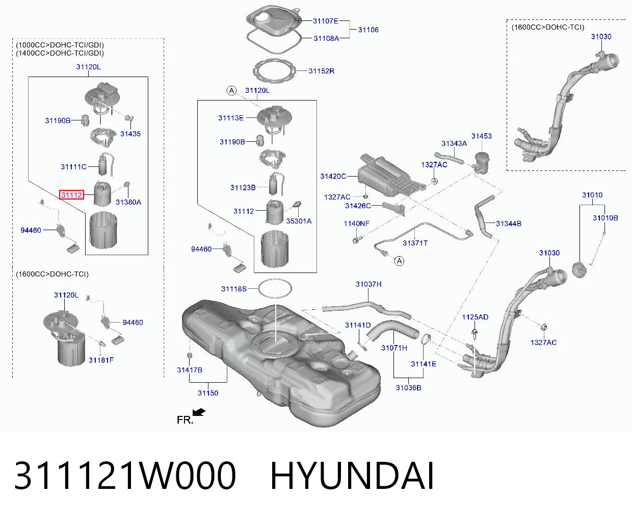 311121W000 Hyundai/Kia Фільтр палива